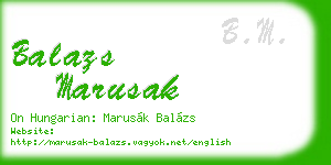 balazs marusak business card